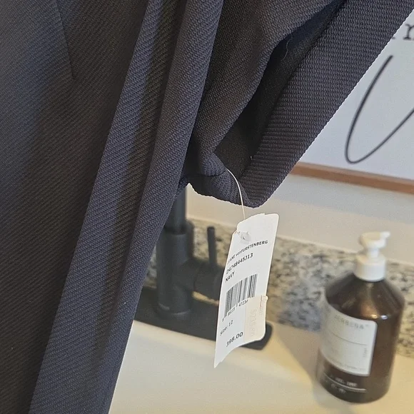 Diane Von Furstenburg NWTs Maizah Zip Front Piqued Stretch Sheath Dress - Picture 5 of 5